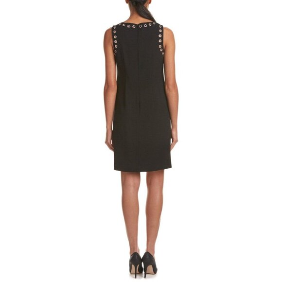 🆕 Adrianna Papell Grommet Studded Shift Dress 6 Black - Picture 4 of 13